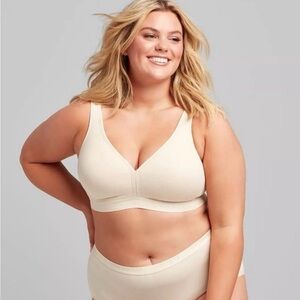 Cacique No-Wire Full Coverage Bra – Lightly Lined - Beige - 48DD